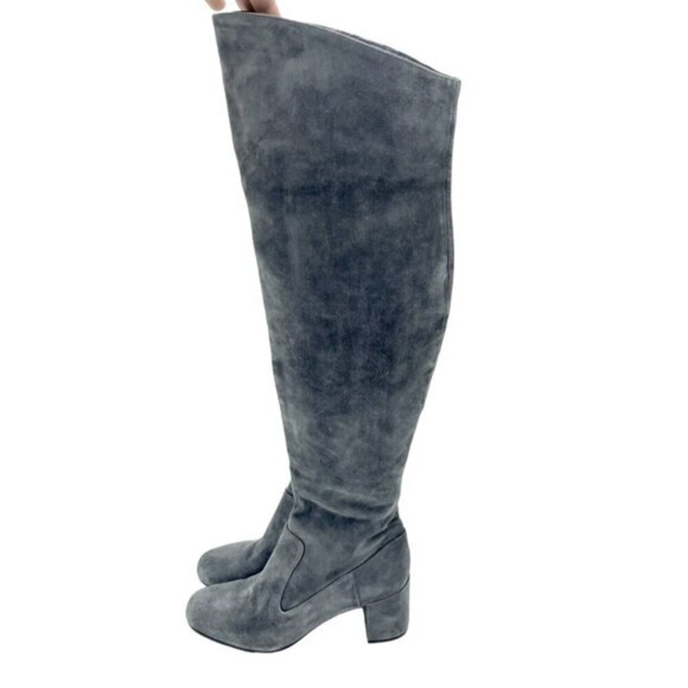 Vince Boots Blythe Grey Suede Leather Over the Knee Boots New SZ 8.5 $695